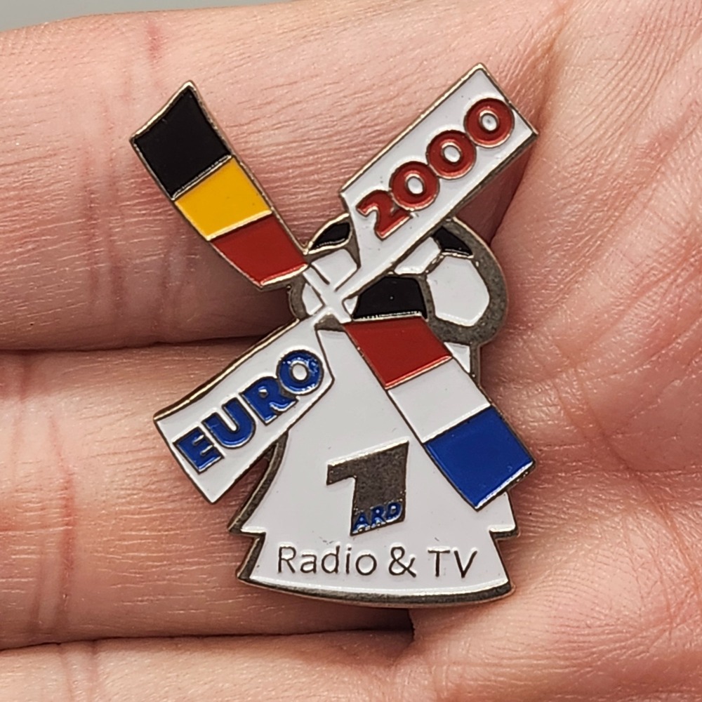 UEFA EURO 2000 Pin ARD 1 German Das Erste Soccer Football Windmill Lapel